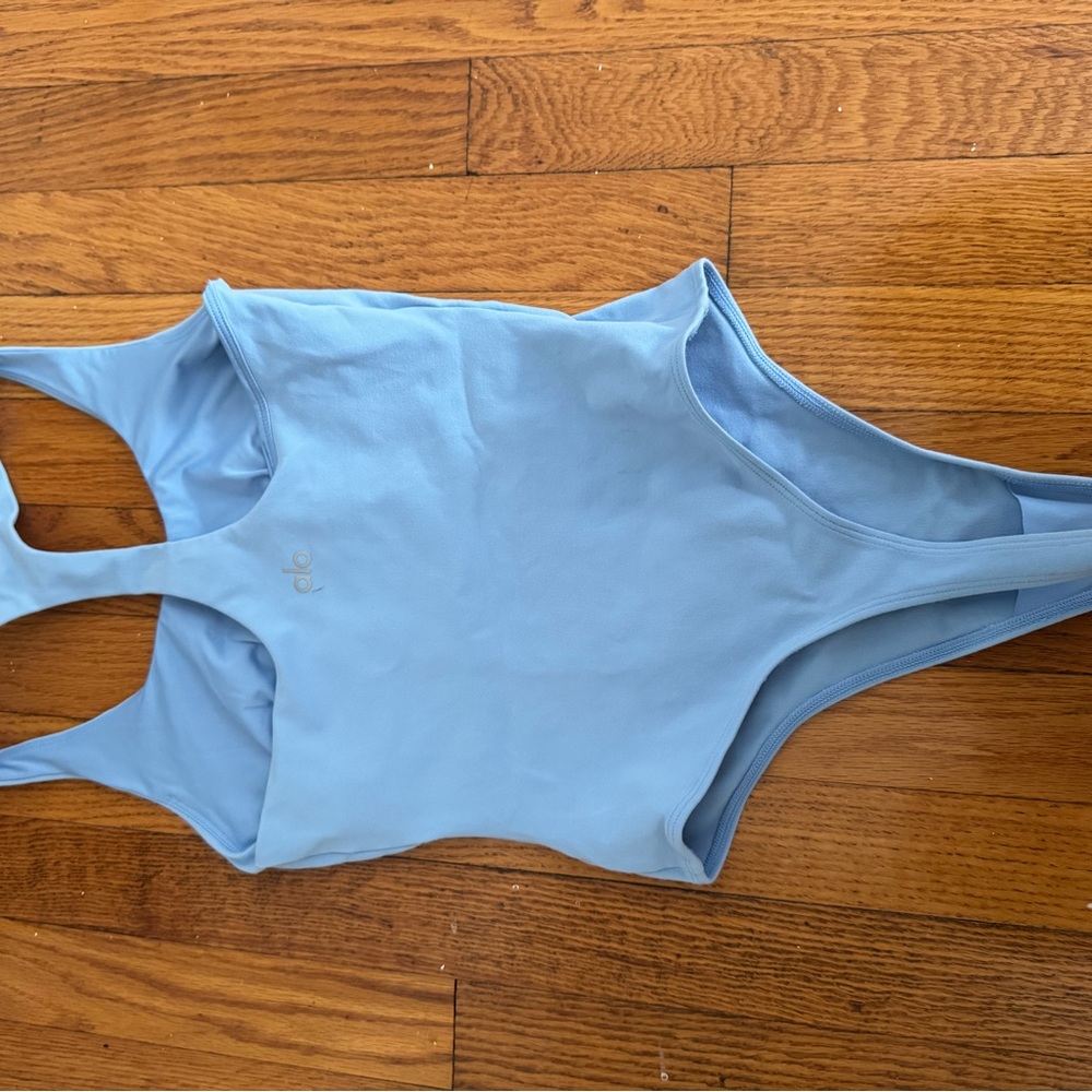 ALO Yoga Light Blue Activewear bodysuit